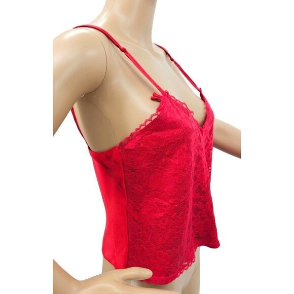 VTG Victorias Secret Lingerie Sz S 2 4 Red Teddy Lace Strappy Lined Sexy Elegant - Picture 7 of 13